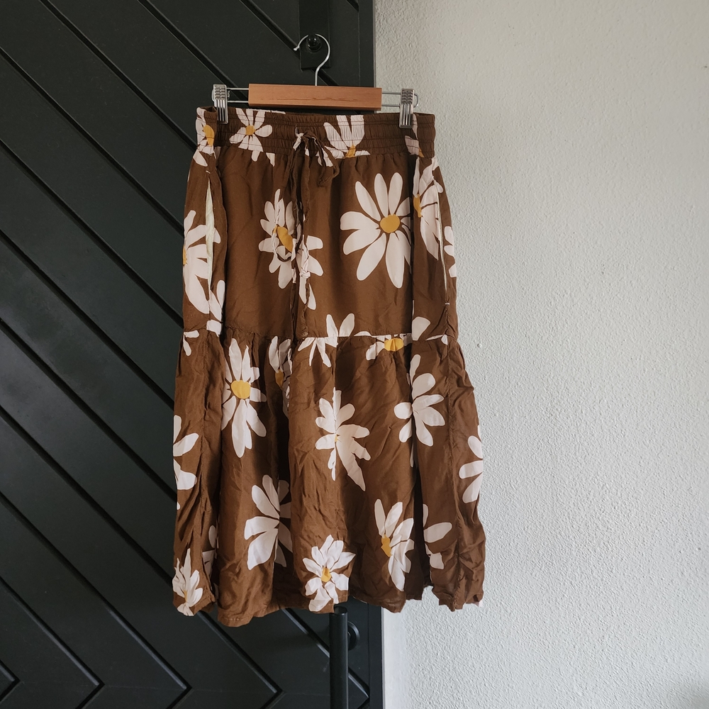 Handmade OOAK Lady McElroy Daisy Print Tiered Skirt